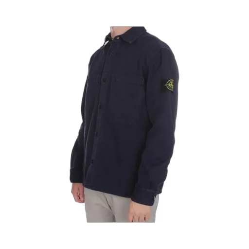 Stone Island Logo Patch Buttoned Shirt