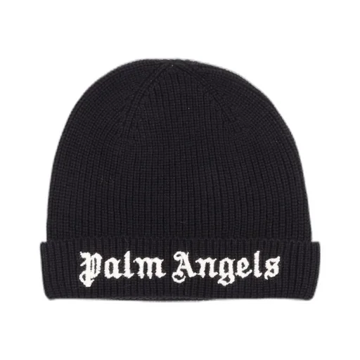 Palm Angels Kids Logo Embroidered Turn-Up Brim Beanie