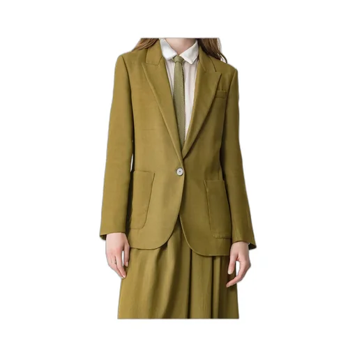 Jacket In Fluid Slub Canvas With A Belted Waist