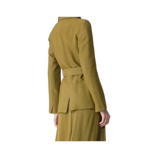 Jacket In Fluid Slub Canvas With A Belted Waist