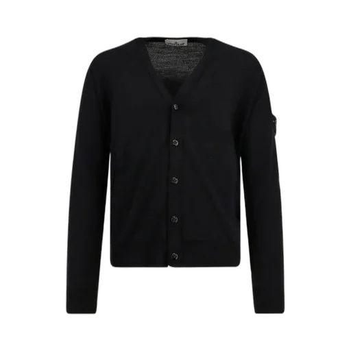 Stone Island Logo Patch Knitted Cardigan