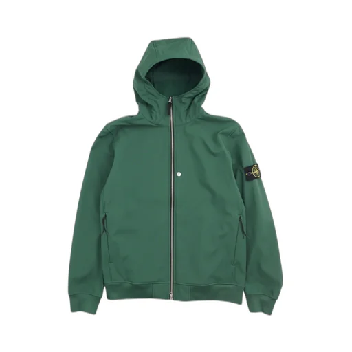 Stone Island Logo Patch Zip-Up Hooded Jacket