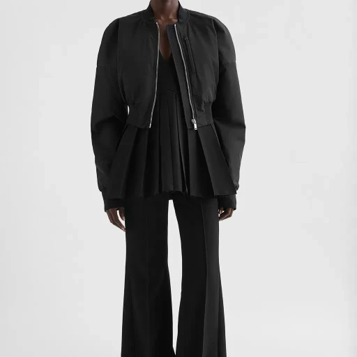 Taffeta Cropped Bomber Jacket
