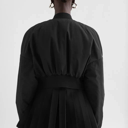 Taffeta Cropped Bomber Jacket