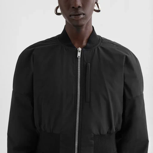 Taffeta Cropped Bomber Jacket