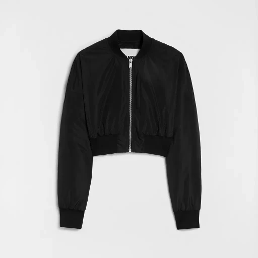 Taffeta Cropped Bomber Jacket
