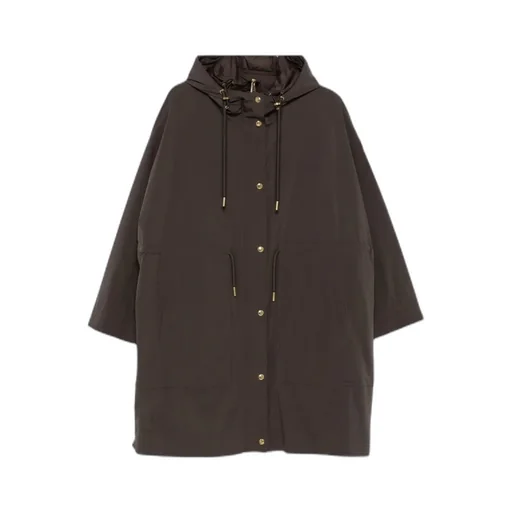 Drawstring-Waist Hooded Coat
