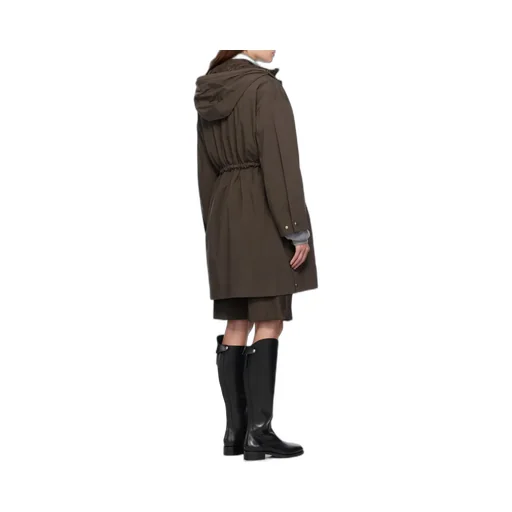 Drawstring-Waist Hooded Coat