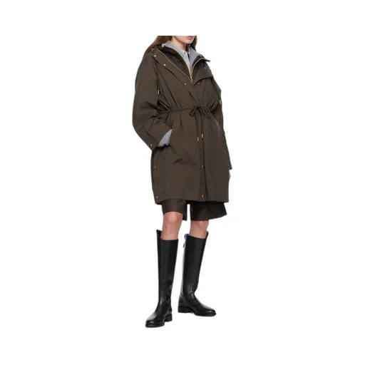 Drawstring-Waist Hooded Coat