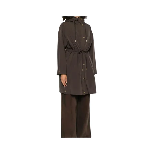 Drawstring-Waist Hooded Coat