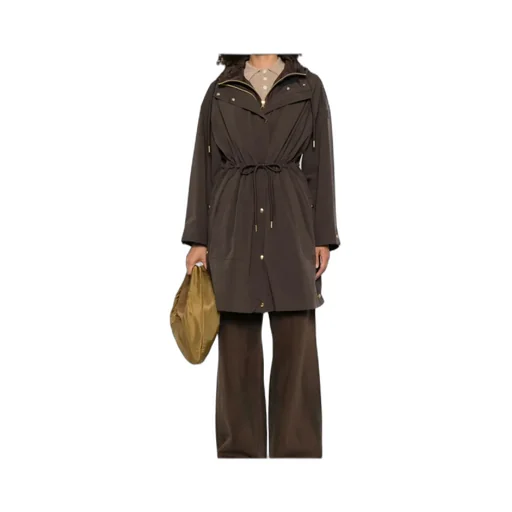 Drawstring-Waist Hooded Coat