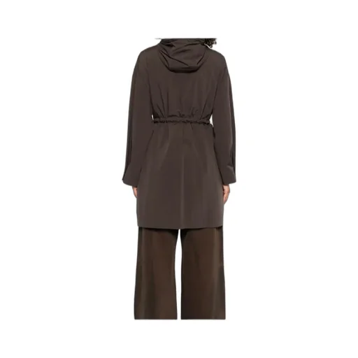 Drawstring-Waist Hooded Coat