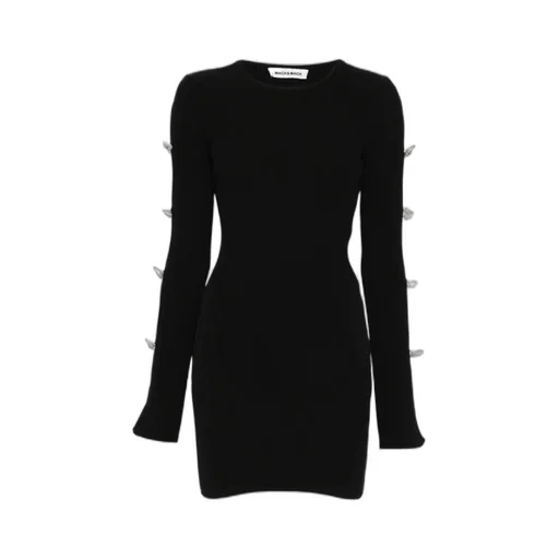 Mach & Mach Bow Detailed Knitted Dress