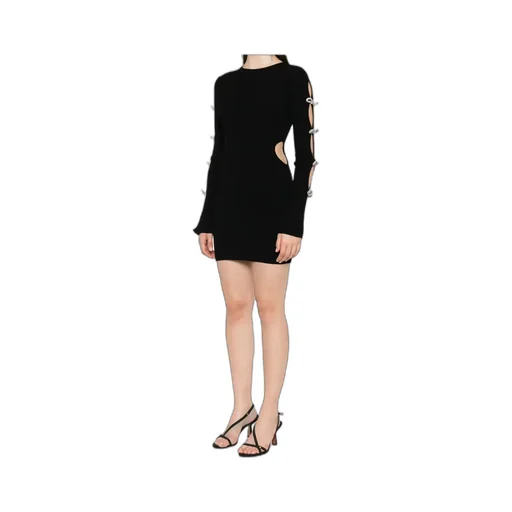 Mach & Mach Bow Detailed Knitted Dress