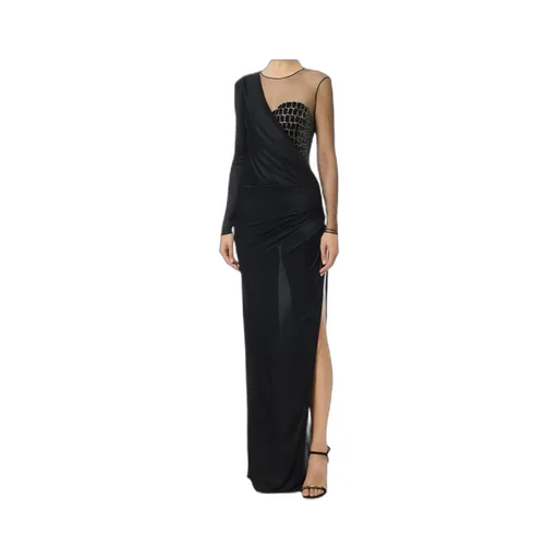 Elisabetta Franchi Red Carpet Tulle And Jersey Dress