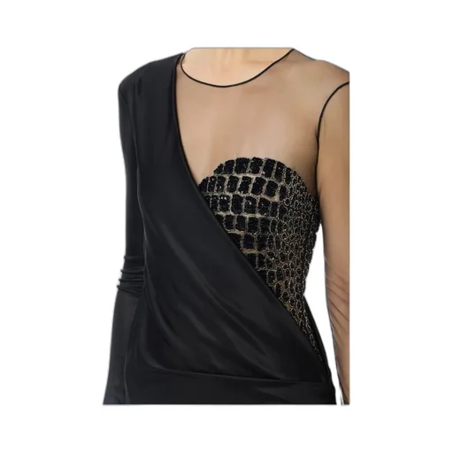 Elisabetta Franchi Red Carpet Tulle And Jersey Dress