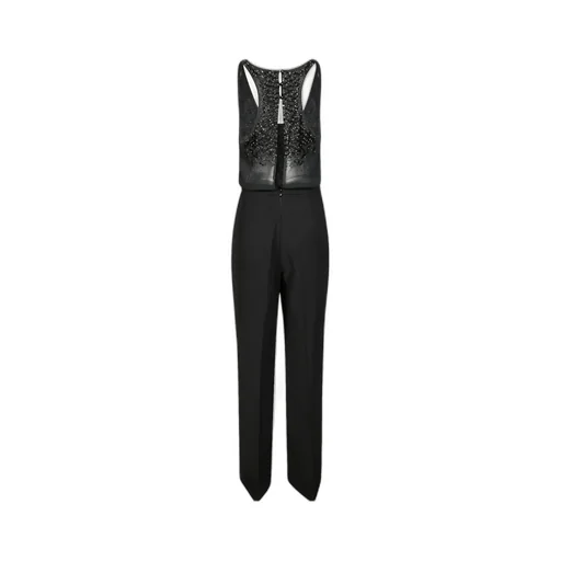 Elisabetta Franchi Georgette CrÊPe Embellished Jumpsuit