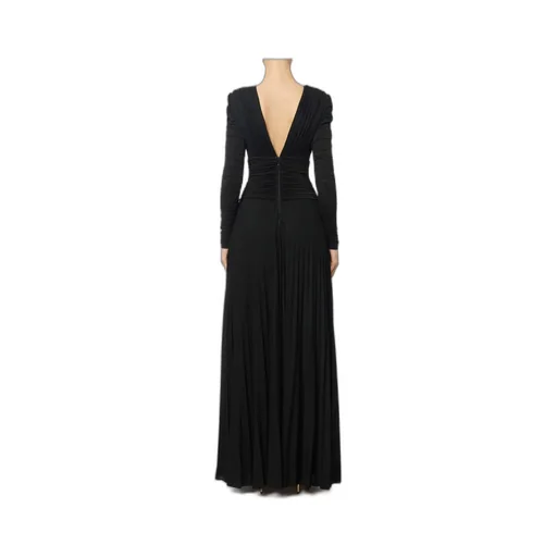Pleated Chain-Embellished Long Dress
