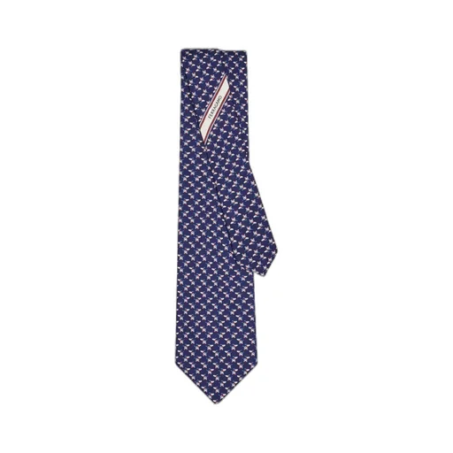Puppy And Gancios Print Silk Tie