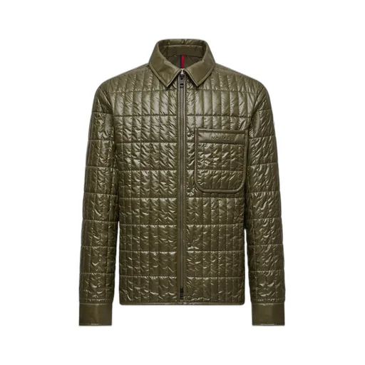Moncler Madiere Vertical-Quilted Padded Shirt Jacket