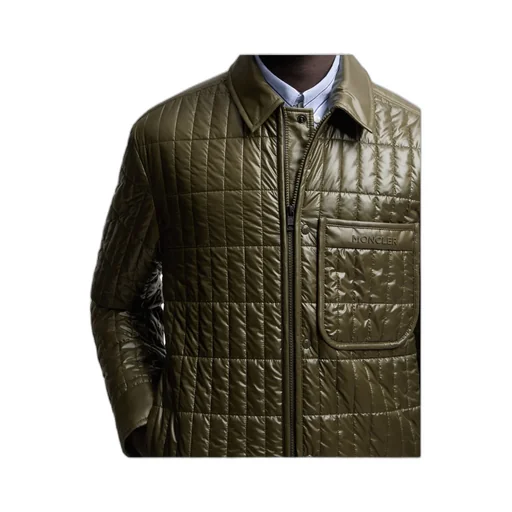 Moncler Madiere Vertical-Quilted Padded Shirt Jacket