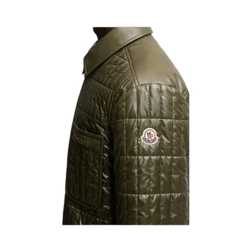 Moncler Madiere Vertical-Quilted Padded Shirt Jacket