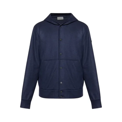Moncler Logo Patch Button-Up Hoodie