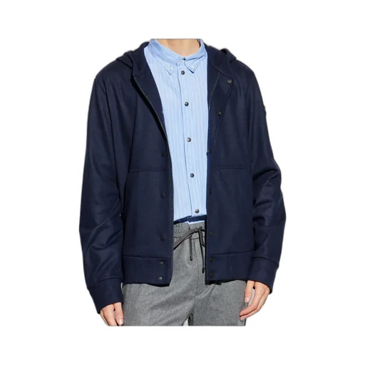 Moncler Logo Patch Button-Up Hoodie