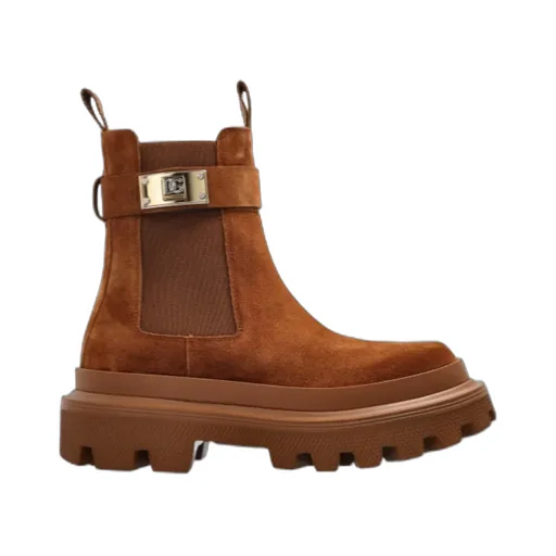 Dolce & Gabbana Dg Logo Plaque Ankle Boots