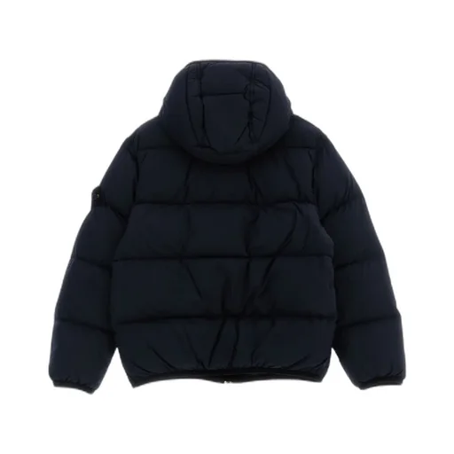 Stone Island Junior Logo Patch Hooded Down Jacket