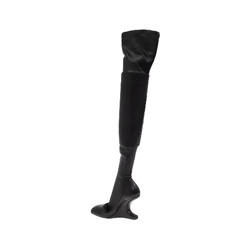 Rick Owens Cantilever Square Toe Above-Knee Boots
