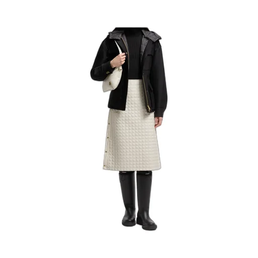 Moncler Square-Quilted Padded Midi Skirt