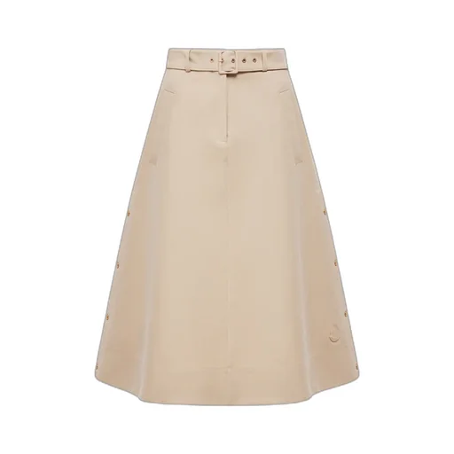Moncler Logo Patch A-Line Midi Skirt
