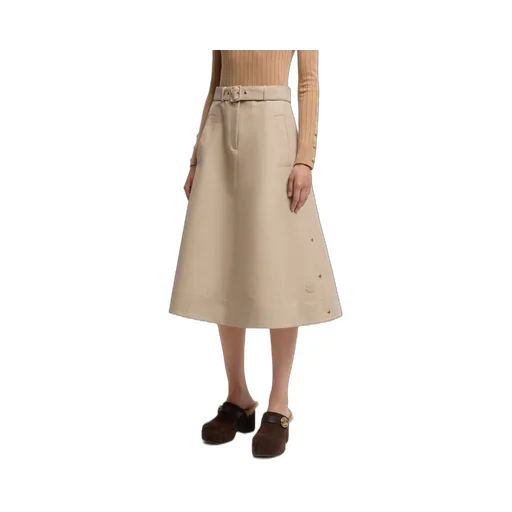 Moncler Logo Patch A-Line Midi Skirt