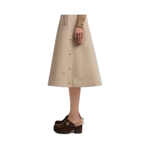 Moncler Logo Patch A-Line Midi Skirt