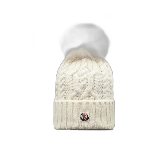 Cashmere Blend Beanie With Pom Pom
