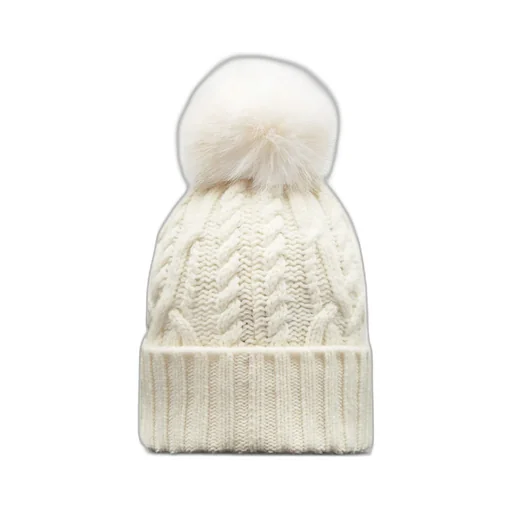 Cashmere Blend Beanie With Pom Pom