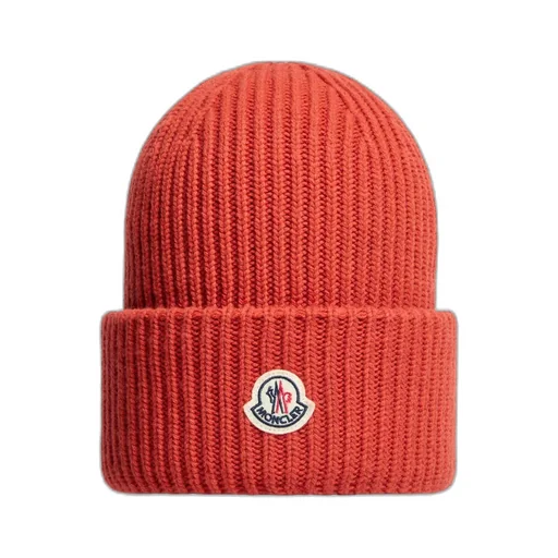 Moncler Logo Patch Ribbed Beanie