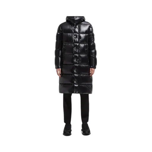 Hanoverian Hooded Square-Quilted Long Down Jacket