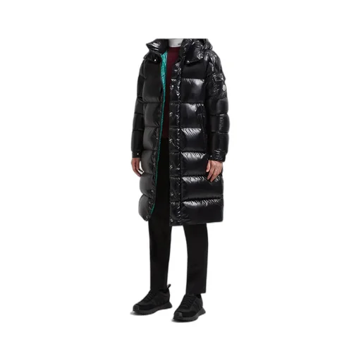 Hanoverian Hooded Square-Quilted Long Down Jacket