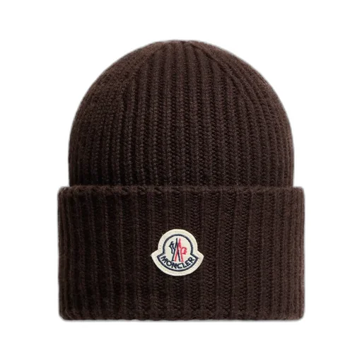 Moncler Logo Patch Ribbed Beanie