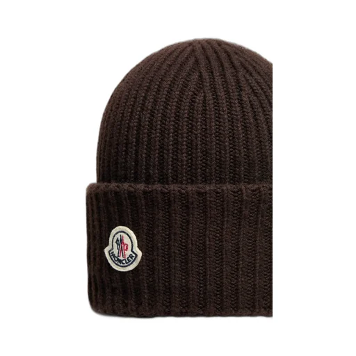 Moncler Logo Patch Ribbed Beanie