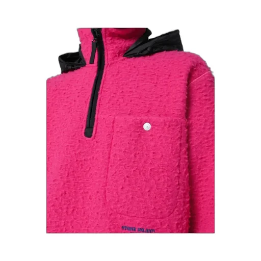 Stone Island Logo Embroidered Drawstring Hem Sweatshirt
