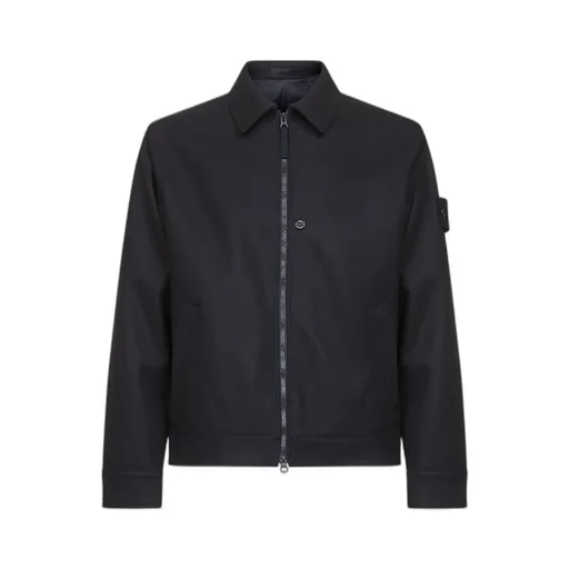 Stone Island Logo Patch Zip-Up Jacket