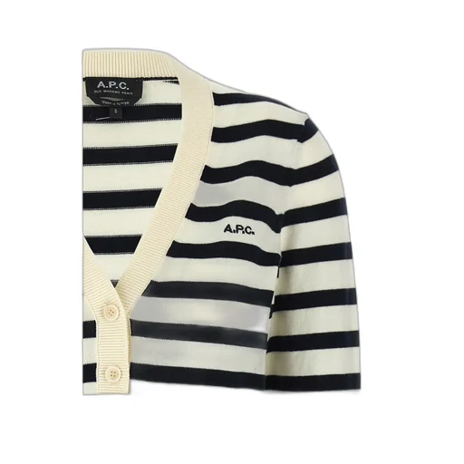 A.P.C. Gaelle Striped Knit Cardigan