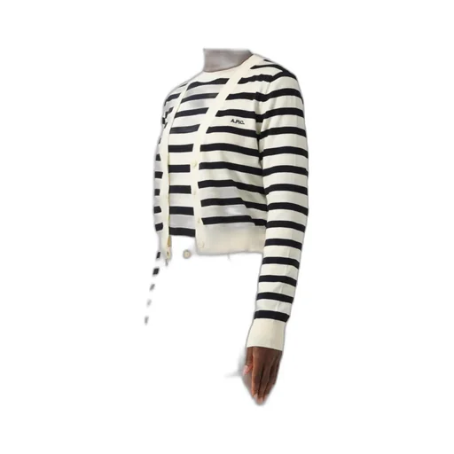 A.P.C. Gaelle Striped Knit Cardigan