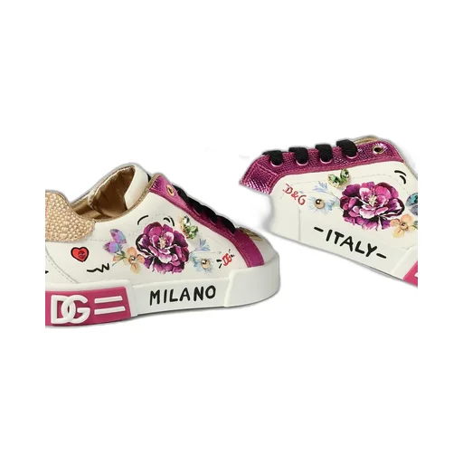 Dolce & Gabbana Kids Flower Printed Sneakers
