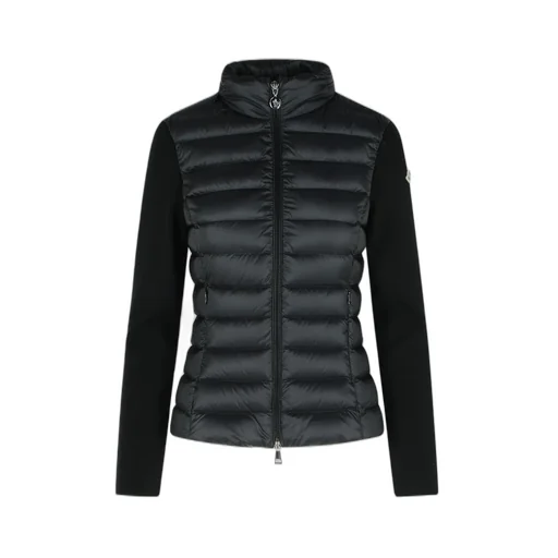 Moncler Logo Patch Zip-Up Panelled Cardigan