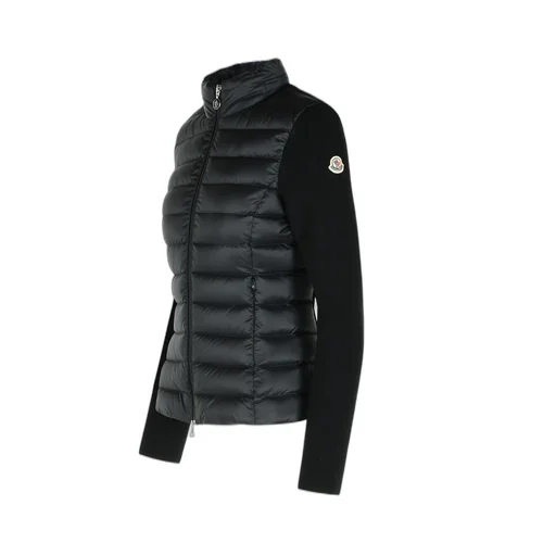 Moncler Logo Patch Zip-Up Panelled Cardigan