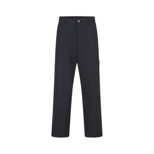 Stone Island Logo Patch Straight-Leg Trousers
